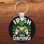 Irish I Gaming Funny St Patricks Day Video Gam Sleutelhanger (Voorkant)