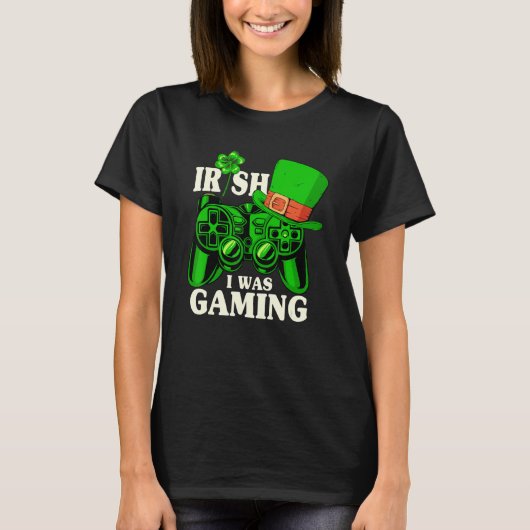 Irish I Was Gaming Controller Boys Gamer St Patric T-shirt (Voorkant)
