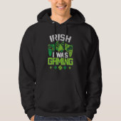 Irish I Was Gaming Funny St Patricks Day Gamer Boy Hoodie (Voorkant)