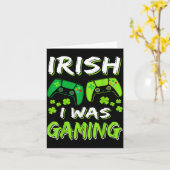 Irish I Was Gaming Funny St Patricks Day Gamer Boy Kaart (Gele Bloem)