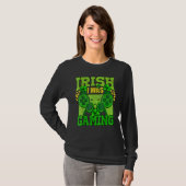 Irish I Was Gaming Funny St Patricks Day Gamer Boy T-shirt (Voorkant volledig)