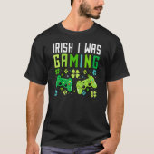 Irish I Was Gaming Funny St Patricks Day Gamer Boy T-shirt (Voorkant)