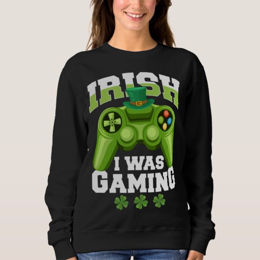 Irish I Was Gaming saint patricks day mens boys Trui (Voorkant)