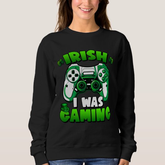 Irish I Was Gaming St Patricks Day Gamer Boy Men Trui (Voorkant)