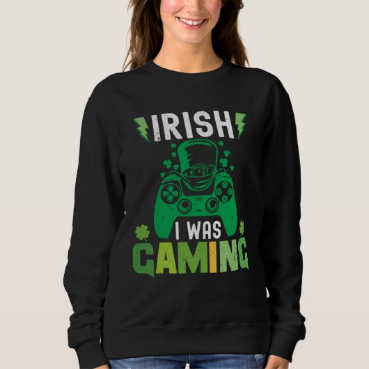 Irish I Was Gaming  St Patricks Day Gamer Boys Men Trui (Voorkant)