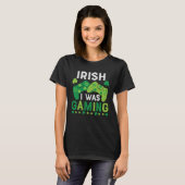 Irish I Was Gaming St Saint Patricks Day Gamer Boy T-shirt (Voorkant volledig)