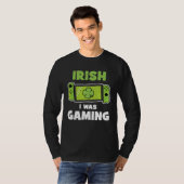 Irish I was Gaming Video Gamers Kids St Patricks D T-shirt (Voorkant volledig)