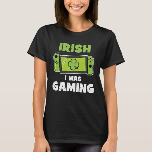 Irish I was Gaming Video Gamers Kids St Patricks D T-shirt (Voorkant)