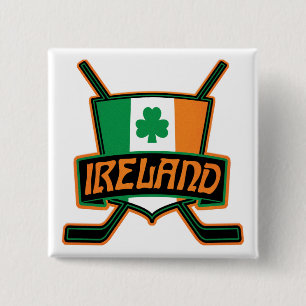 Irish Ice Hockey Flag Logo Badge Vierkante Button 5,1 Cm