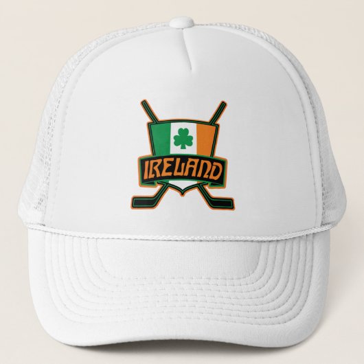 Irish Ice Hockey Flag Logo Trucker Pet (Voorkant)