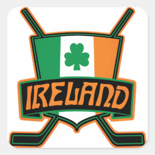 Irish Ice Hockey Flag Logo Vierkante Sticker