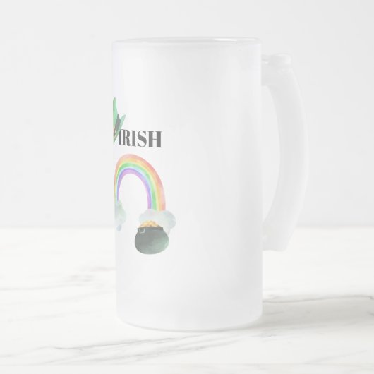 *~* IRISH IERLAND Patriot Rainbow Pot of Gold Matglas Bierpul (Voorkant rechts)