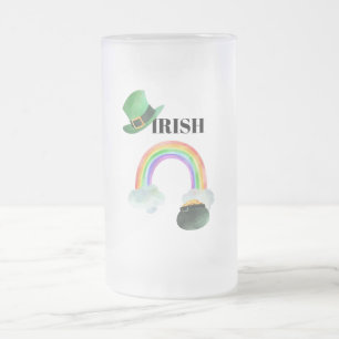 *~* IRISH IERLAND Patriot Rainbow Pot of Gold Matglas Bierpul