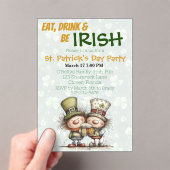 Irish‑Inspired St. Patrick’s Day Party Acryl Uitnodigingen (Insitu (Draagbaar))