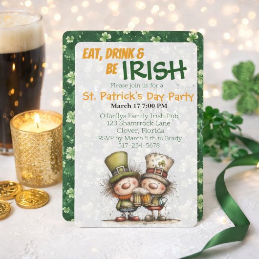 Irish‑Inspired St. Patrick’s Day Party Kaart