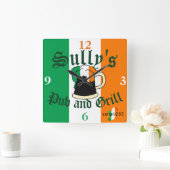 Irish Ireland Beer Pint Bar and Grill Name Clock Vierkante Klok (Huis)