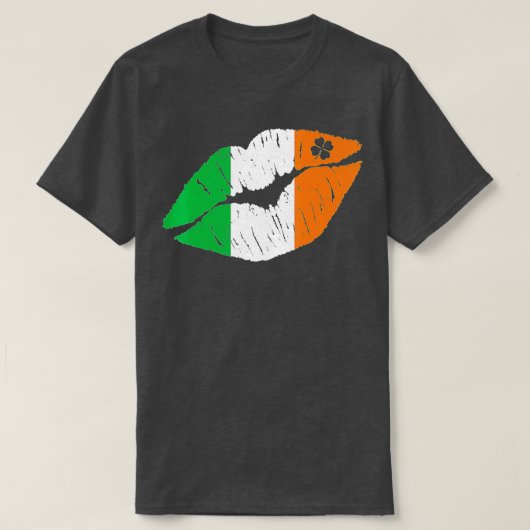 Irish Ireland Flag Lips St Patricks Day Kissing Li T-shirt (Design voorkant)