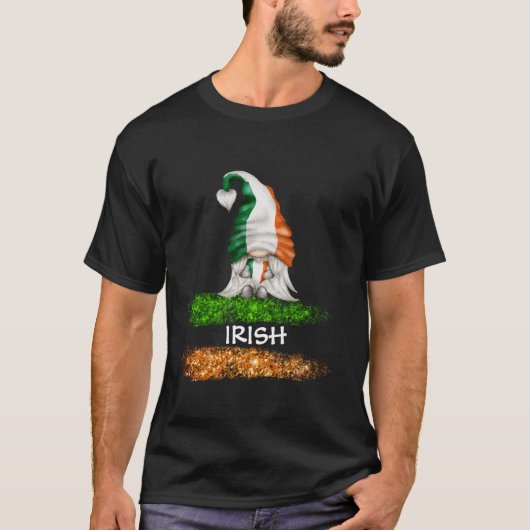 *~* IRISH IRELAND GNOME Vlag Abstract T-shirt (Voorkant)