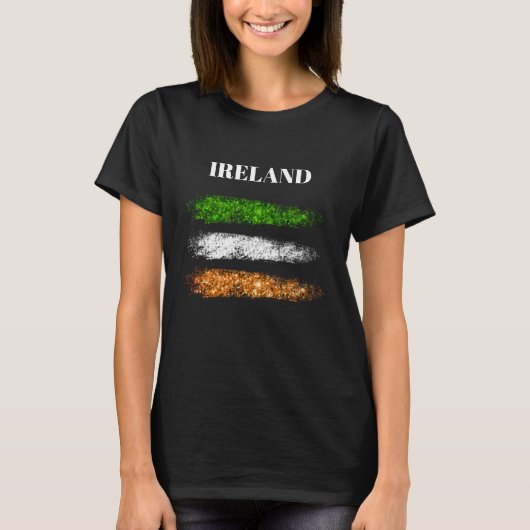 *~* IRISH IRELAND Simple Abstract Flag T-Shirt (Voorkant)