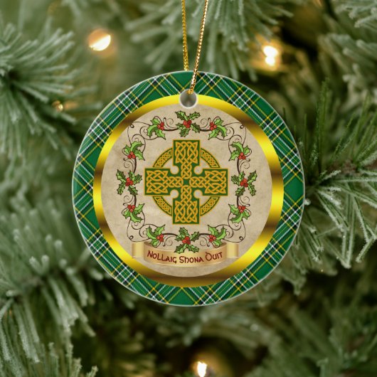 Irish Irish National Tartan Christmas Keramisch Ornament (Boom)