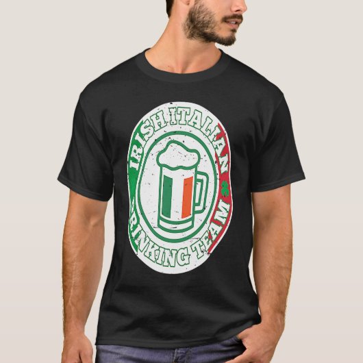 Irish Italian Drinking Team St Patrick's Day T-shirt (Voorkant)