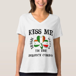 IRISH ITALIAN vlag SHIRT VNECK KISS ME! Meerdere v