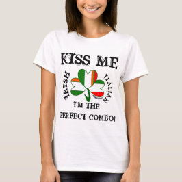 IRISH ITALIAN vlag SHIRT VNECK KISS ME! Meerdere v