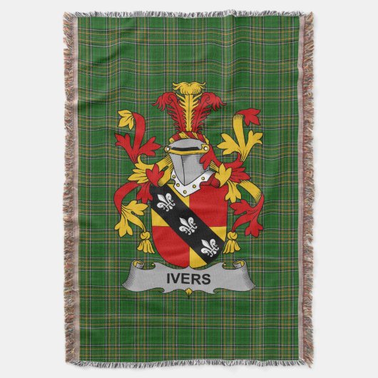 Irish Ivers wapenschild Family Crest Ireland Deken (Voorkant Verticaal)