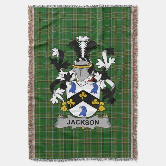 Irish Jackson Coat of Arms Family Crest Ireland Deken (Voorkant Verticaal)