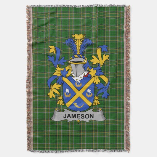 Irish Jameson Coat of Arms Family Crest Ireland Deken (Voorkant Verticaal)