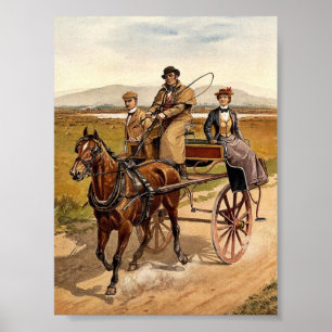 Irish Jaunting Car klassic Photochrom Poster
