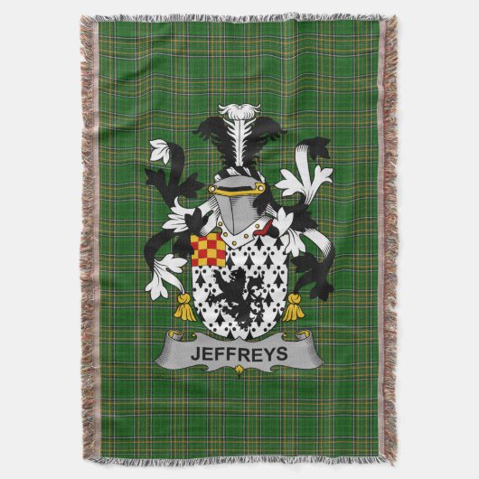 Irish Jeffreys wapenschild Family Crest Ireland Deken (Voorkant Verticaal)