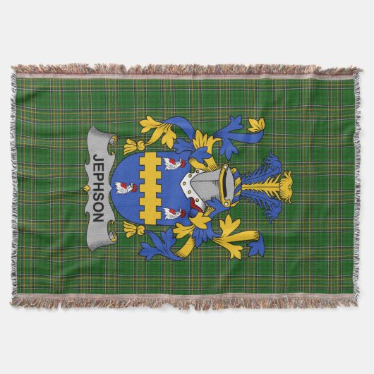 Irish Jefson Coat of Arms Family Crest Ireland Deken (Voorkant)