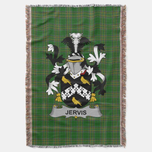 Irish Jervis of Jarvis wapenschild Family Crest Deken (Voorkant Verticaal)