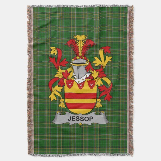 Irish Jessop Coat of Arms Family Crest Ireland Deken (Voorkant Verticaal)