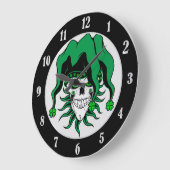 Irish Jester Skull Grote Klok (Hoek)