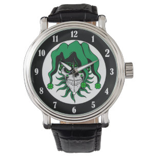 Irish Jester Skull Horloge