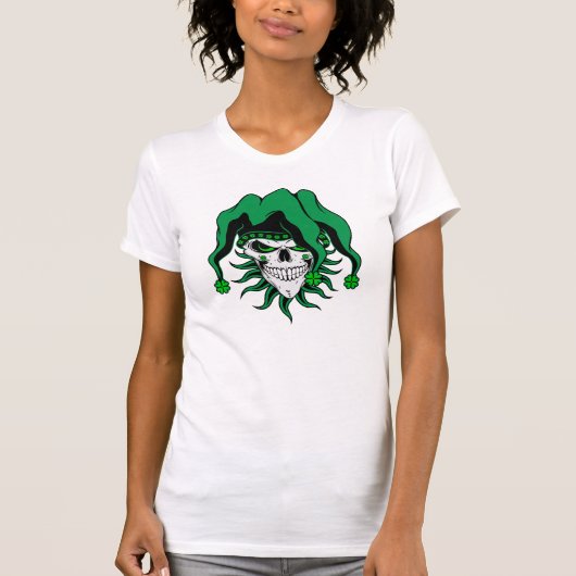 Irish Jester Skull T-shirt (Voorkant)