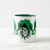Irish Jester Skull Tweekleurige Koffiemok (Center)