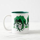 Irish Jester Skull Tweekleurige Koffiemok (Links)