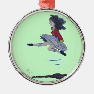 Irish Jig Folk DansancCartoon Girl-kerstboom Metalen Ornament