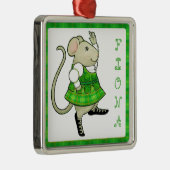 IRISH JIG MOUSE Premium Vierkant Ornament + Naam (Rechts)