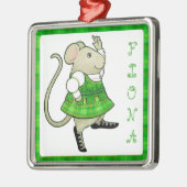 IRISH JIG MOUSE Premium Vierkant Ornament + Naam (Links)