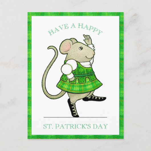 IRISH JIG MOUSE St. Patrick's Day Briefkaart (Voorkant)