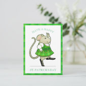 IRISH JIG MOUSE St. Patrick's Day Briefkaart (Staand voorkant)