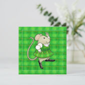 IRISH JIG MOUSE St. Patricks Day Square Flat Kaart (Staand voorkant)