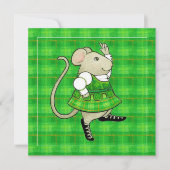 IRISH JIG MOUSE St. Patricks Day Square Flat Kaart (Voorkant)