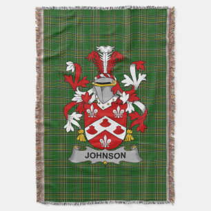 Irish Johnson Wapen van de familie Crest Ierland Deken