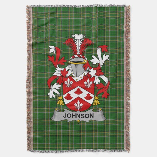 Irish Johnson Wapen van de familie Crest Ierland Deken (Voorkant Verticaal)