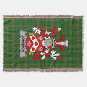 Irish Johnson Wapen van de familie Crest Ierland Deken (Voorkant)